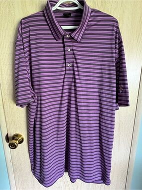 DUNNING Golf Polo Purple & Grey PINE VALLEY Golf Club XXL